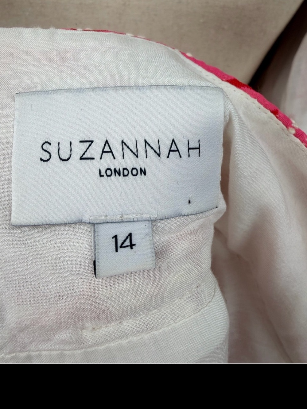 Suzannah London Remy 50’s Jacquard Midi Skirt Pink Palm Print US 10 UK 14 - Picture 4 of 11